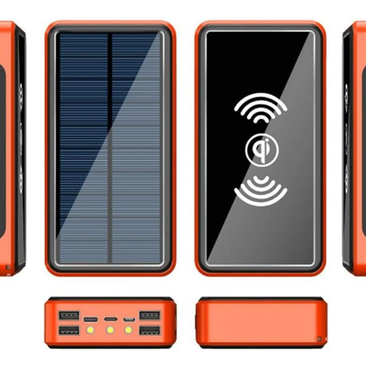 METEX - Banco De Energía Solar Inalámbrico Portátil De 80000mah Ext