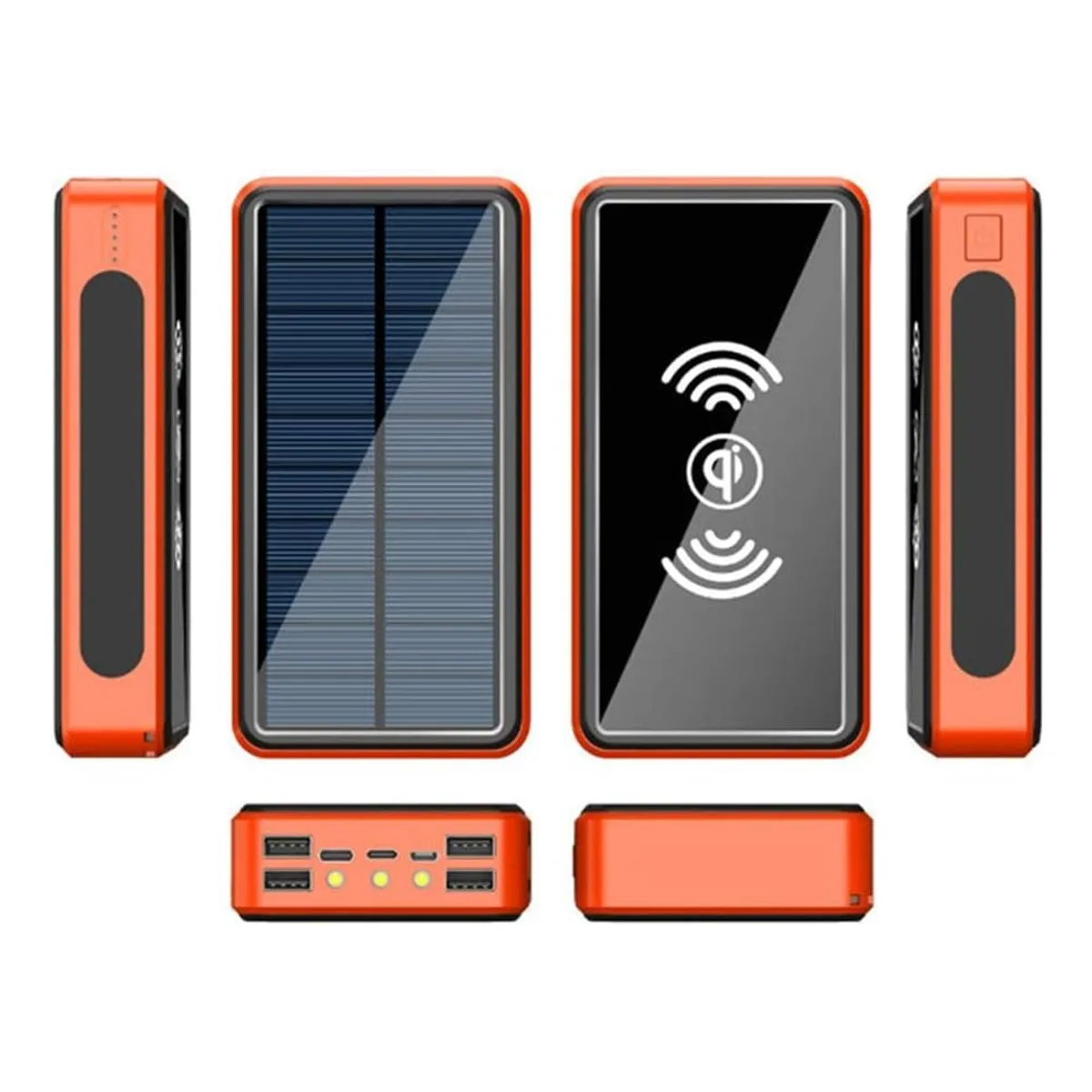 METEX - Banco De Energía Solar Inalámbrico Portátil De 80000mah Ext