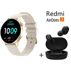 XIAOMI - Y85 reloj inteligente deportivo + combo Redmi AirDots 2 - Blanquecino