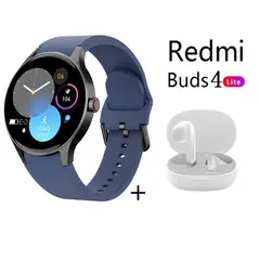 XIAOMI - Y80 reloj inteligente deportivo Azul + Redmi Buds 4 Lite - Blanco.