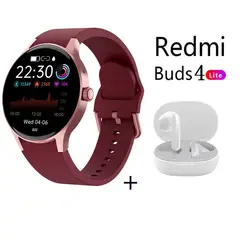 XIAOMI - Y80 reloj inteligente deportivo púrpura + Redmi Buds 4 Lite - Blanco.