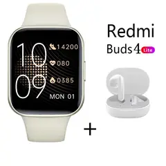 XIAOMI - Reloj inteligente Y83 Dorado + Redmi Buds 4 Lite - Blanco.