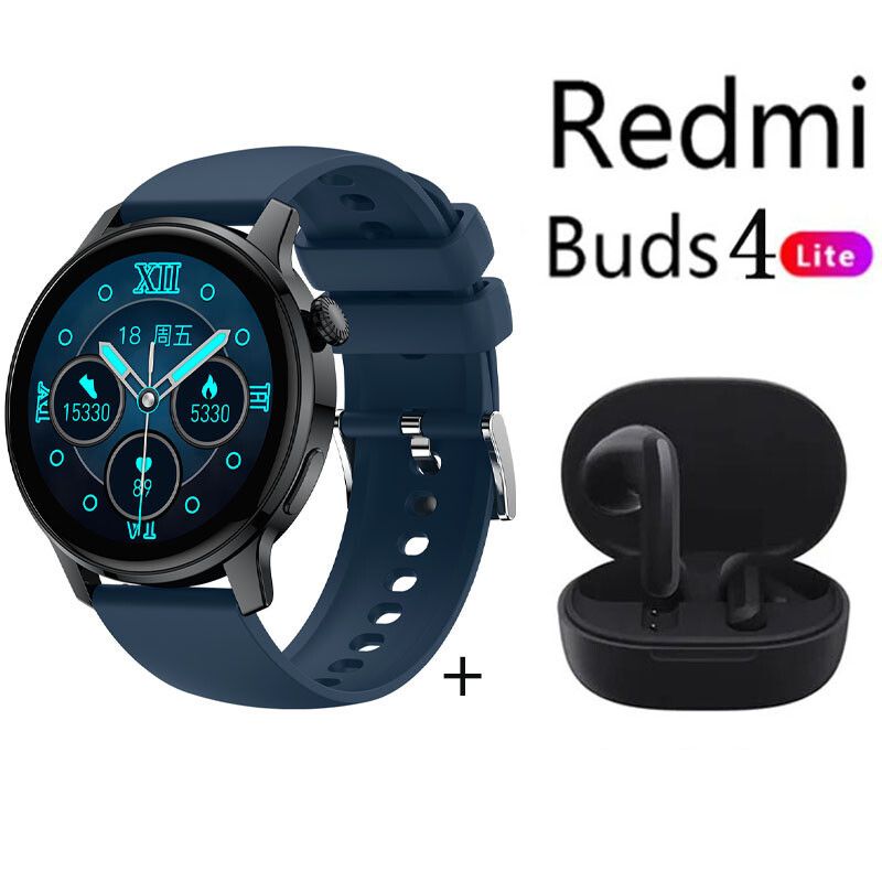 XIAOMI - S46 reloj inteligente deportivo Azul + xiaomi Redmi Buds 4 Lite - Negro.
