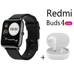 XIAOMI - Reloj inteligente pantalla táctil Negro+xiaomi Redmi Buds 4 Lite-Blanco
