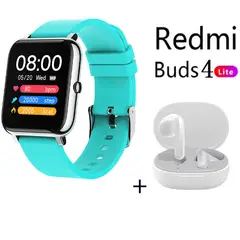 XIAOMI - Reloj inteligente pantalla táctil Azul+xiaomi Redmi Buds 4 Lite-Blanco