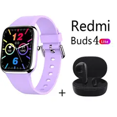 XIAOMI - Y9PRO reloj inteligente púrpura + Redmi Buds 4 Lite - Negro