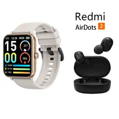 XIAOMI - Reloj inteligente Bluetooth blanquecino + combo Redmi AirDots 2.