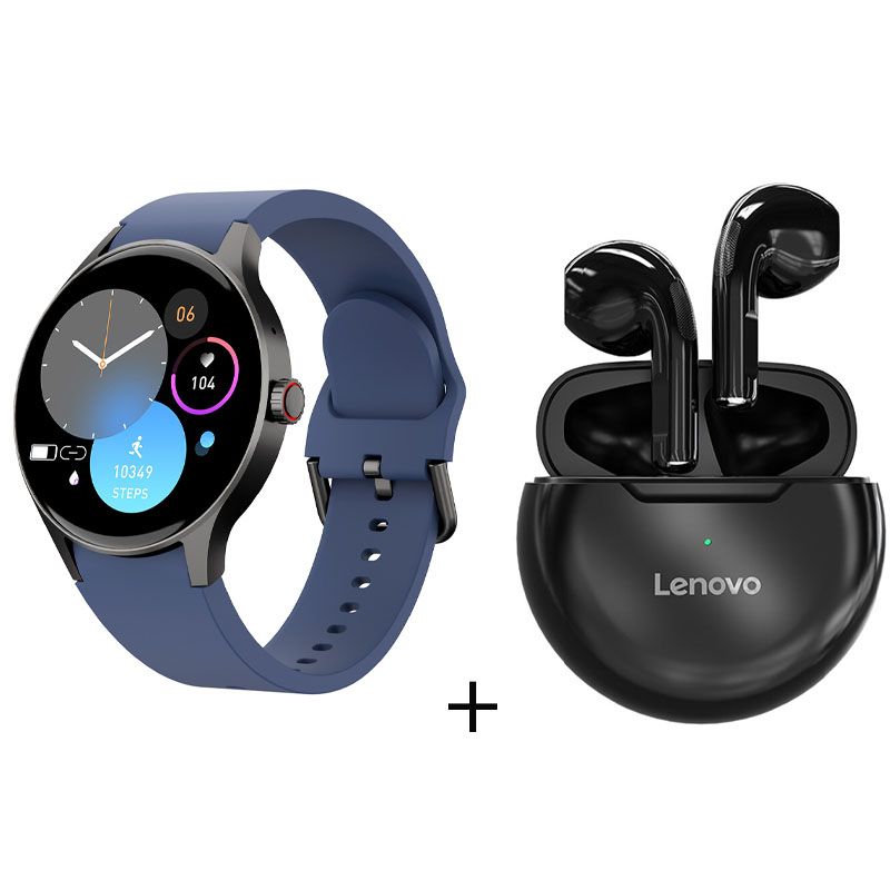 LENOVO - reloj inteligente de llamadas azul + combo Lenovo ht38- Negro