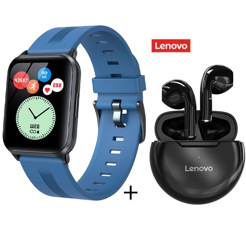LENOVO - Y79 reloj inteligente deportivo azul + Lenovo HT38 Negro