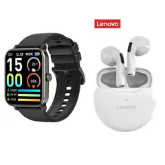 LENOVO - Reloj deportivo inteligente J01 Negro + combo HT38 Blanco