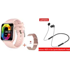 LENOVO - Reloj inteligente resistente al agua+Lenovo HE05 combo - Rosa
