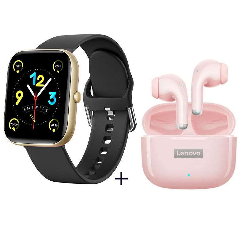 LENOVO - Audífonos Lenovo LP40Pro De Tws y Reloj inteligente de - Oro negro