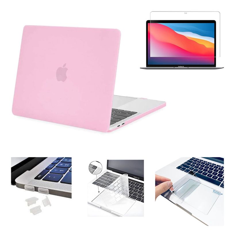 GENERICO - Carcasa Rosa Para Macbook Air  M1 A2337 / A1932 + Kit De Protección