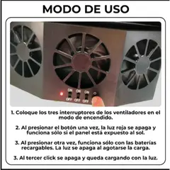 MOVI - EXTRACTOR TRIPLE DE AIRE CALIENTE PARA AUTO CON PANEL SOLAR