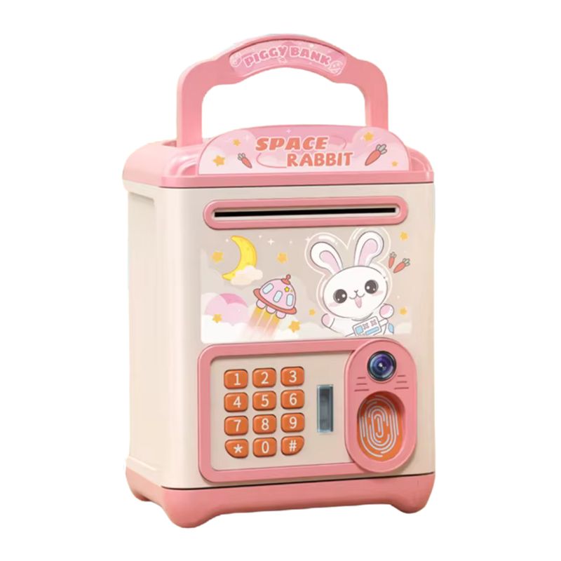 GENERICO - Alcancia Electronica Diseños Kawaii Caja Fuerte Portatil - Rosa - Tamano Unico