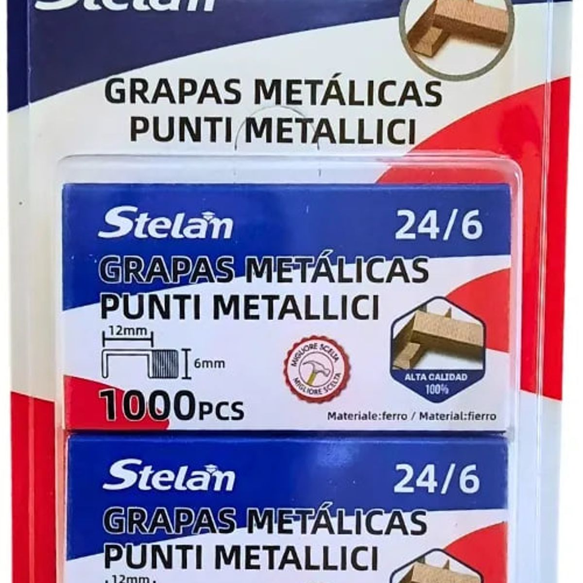 GENERICO - Corchetes Grapas Metálicas 24/6 2000 Corchetes 12 X 6 mm