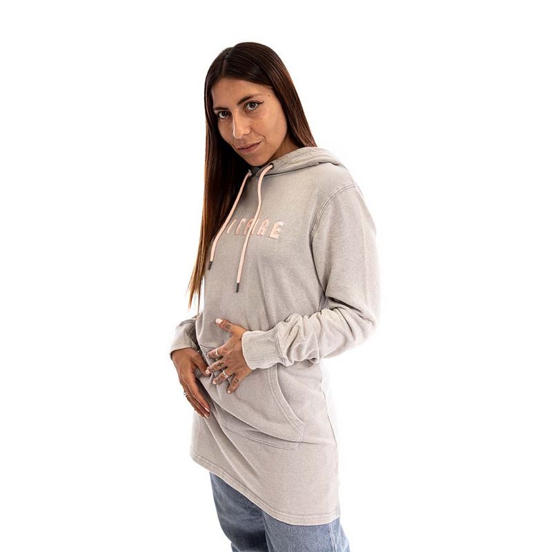 SPITFIRE - Polerón Hoodie Long Fit Mujer Spitfire Beige.