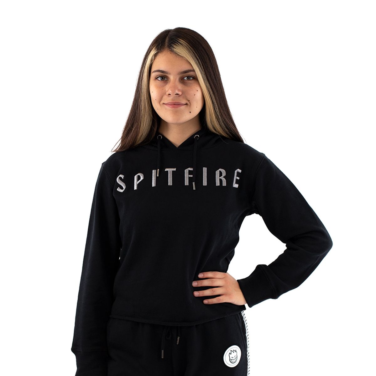 SPITFIRE - Polerón Hoodie Mujer Liso Spitfire Negro