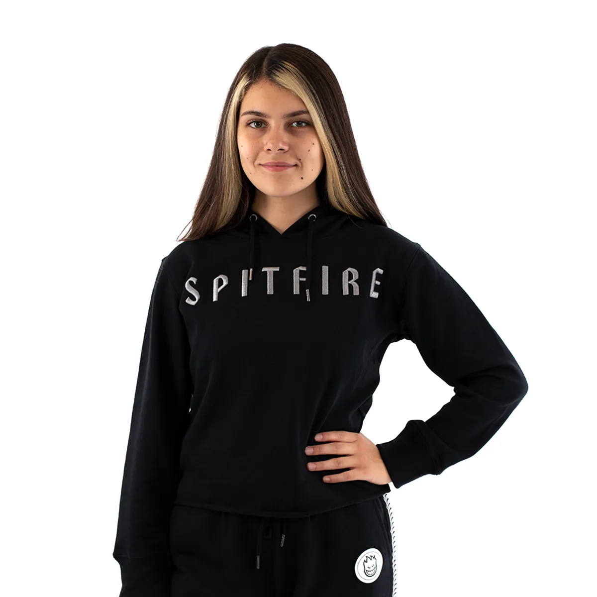 SPITFIRE - Polerón Hoodie Mujer Liso Spitfire Negro