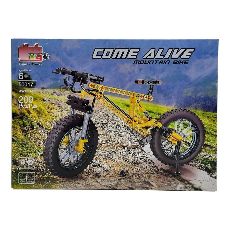 GENERICO - Construye Bicicleta Amarilla Montañera Escala Armable