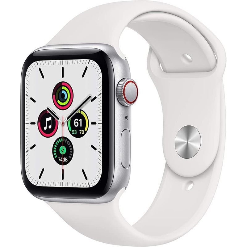 APPLE - Apple Watch SE 2nd Gen GPS + Cellular 44mm Silver Aluminio White Sport Band SM