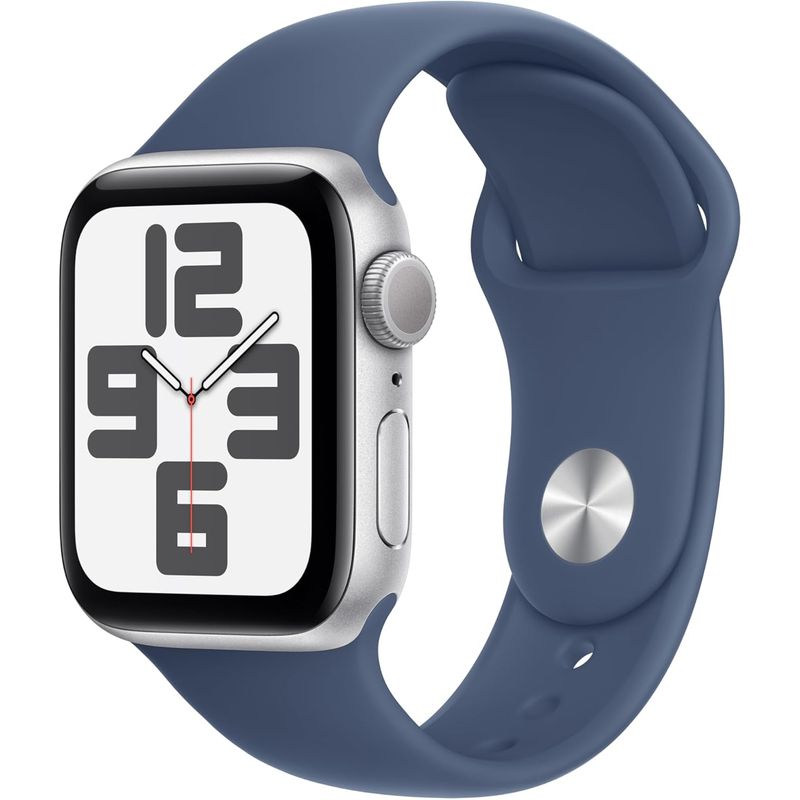 APPLE - Apple Watch SE 2nd Gen GPS 40mm Silver Aluminio Denim Sport Band ML