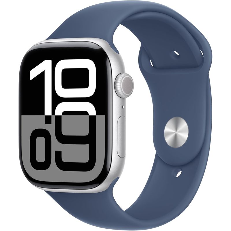APPLE - Apple Watch Series 10 GPS 46mm Silver Aluminio Denim Sport Band ML