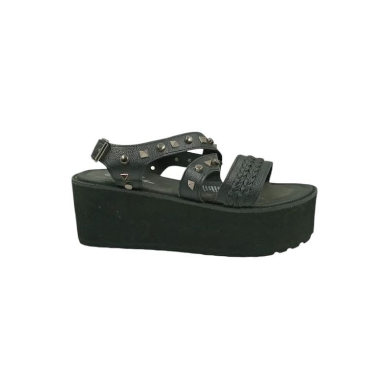 HERIEL - Sandalia Negra Tachas Mujer