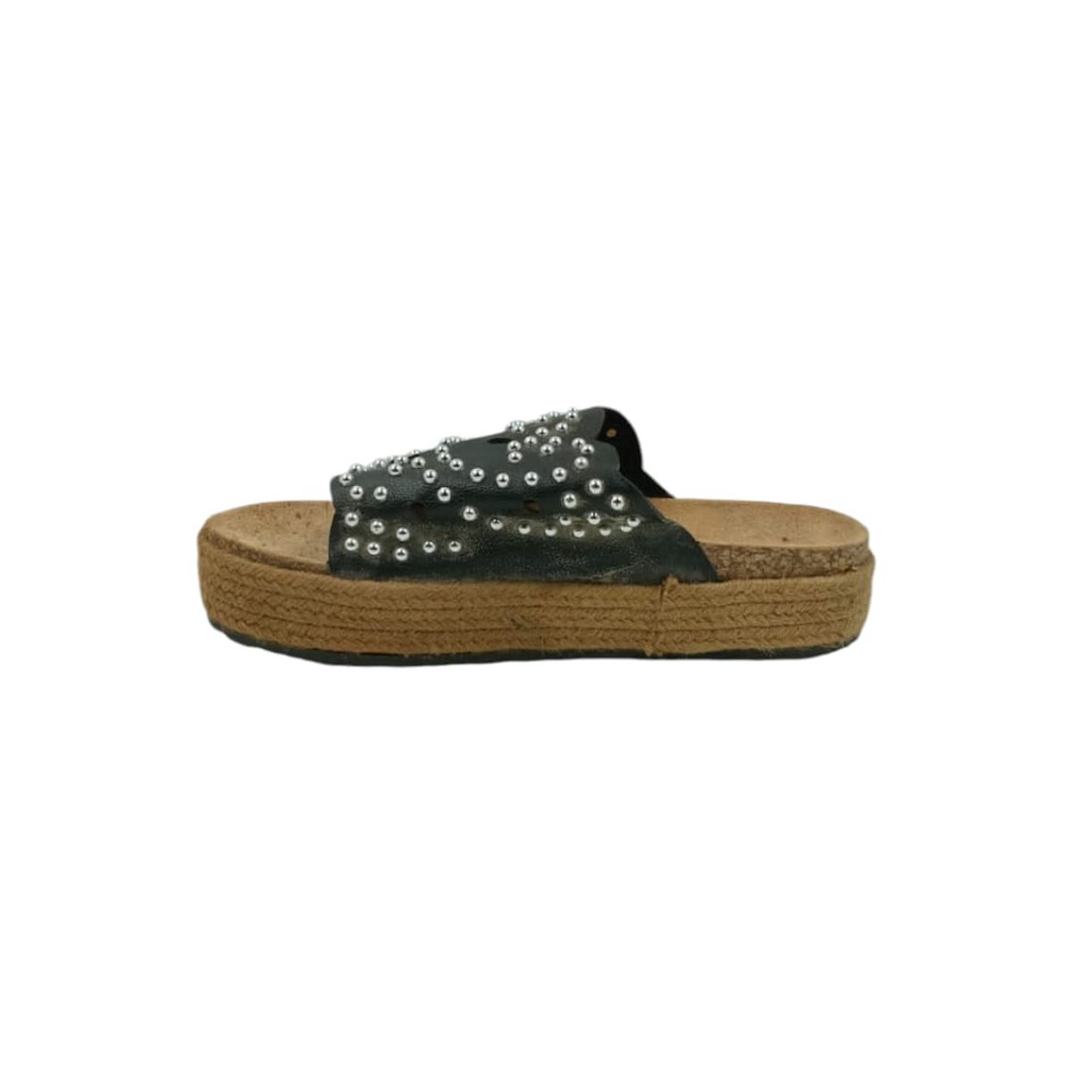 HERIEL - Sandalia Negra Tachas Mujer