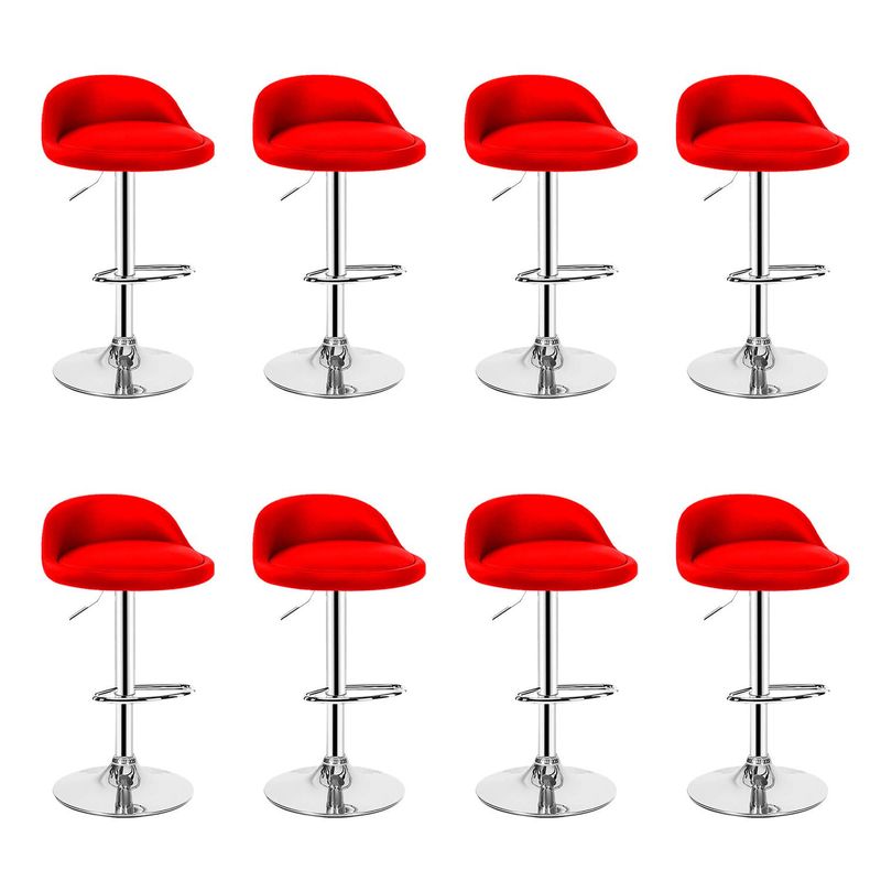 GLOBAL LATIN GROUP - Pack 8 Piso Bar Taburete Giratorio de Altura Regulable - Rojo