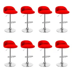 GLOBAL LATIN GROUP - Pack 8 Piso Bar Taburete Giratorio de Altura Regulable - Rojo
