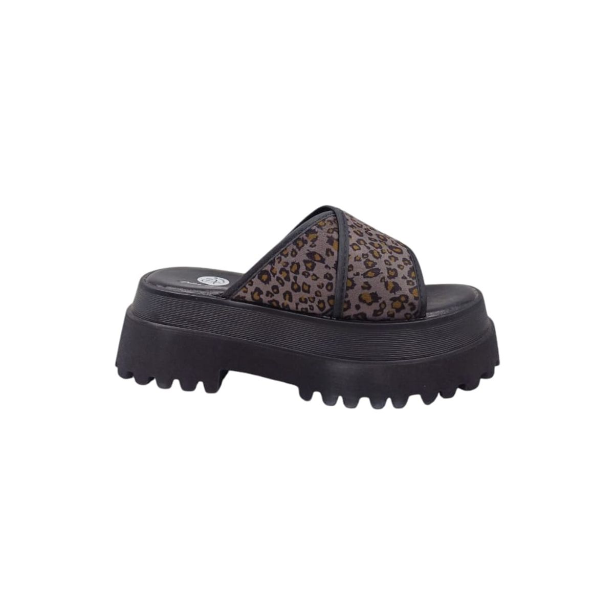 HERIEL - Sandalia Negra Print Plataforma