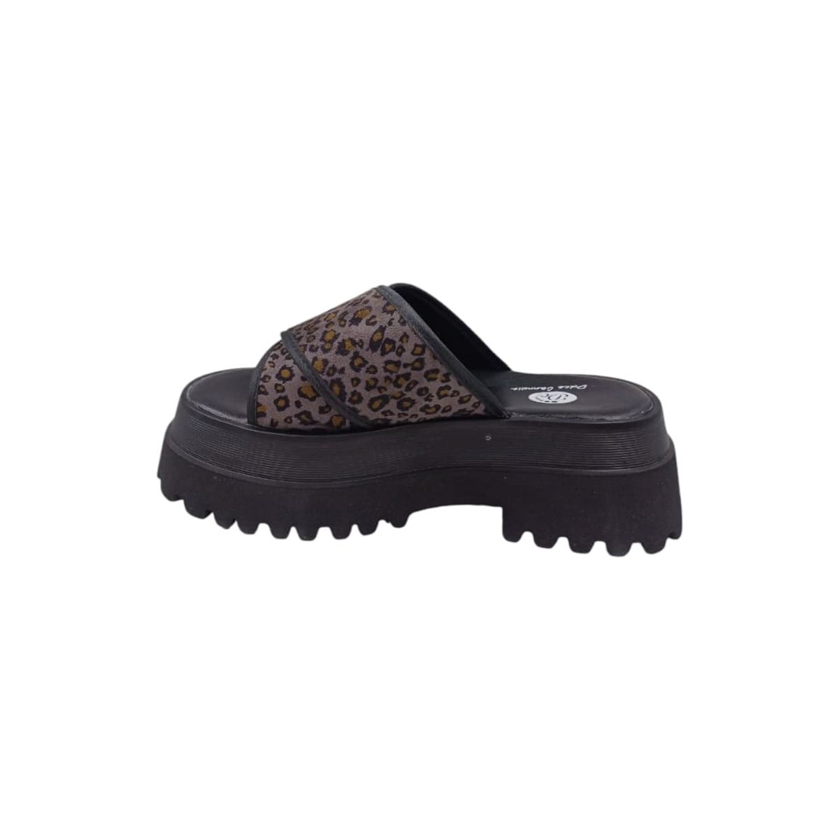HERIEL - Sandalia Negra Print Plataforma