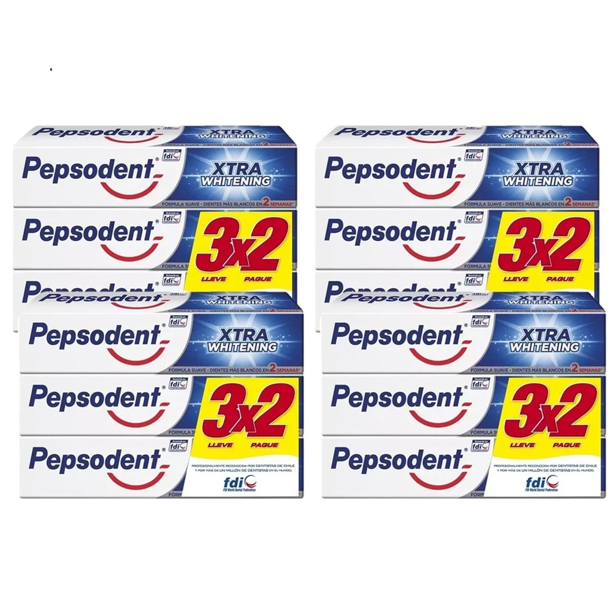 PEPSODENT - Pack X12 Pepsodent Pasta Dental Xtra Whitening 130g Cu