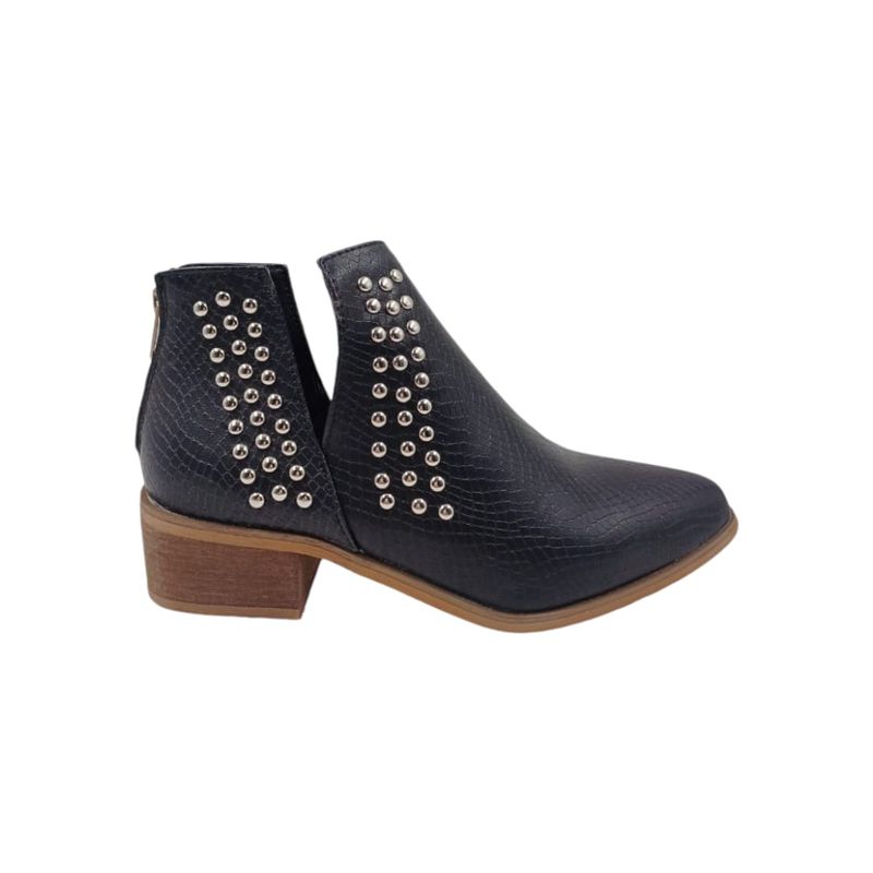HERIEL - Botín Negro Tachas Mujer.