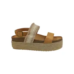 HERIEL - Sandalia Camel Plataforma Mujer