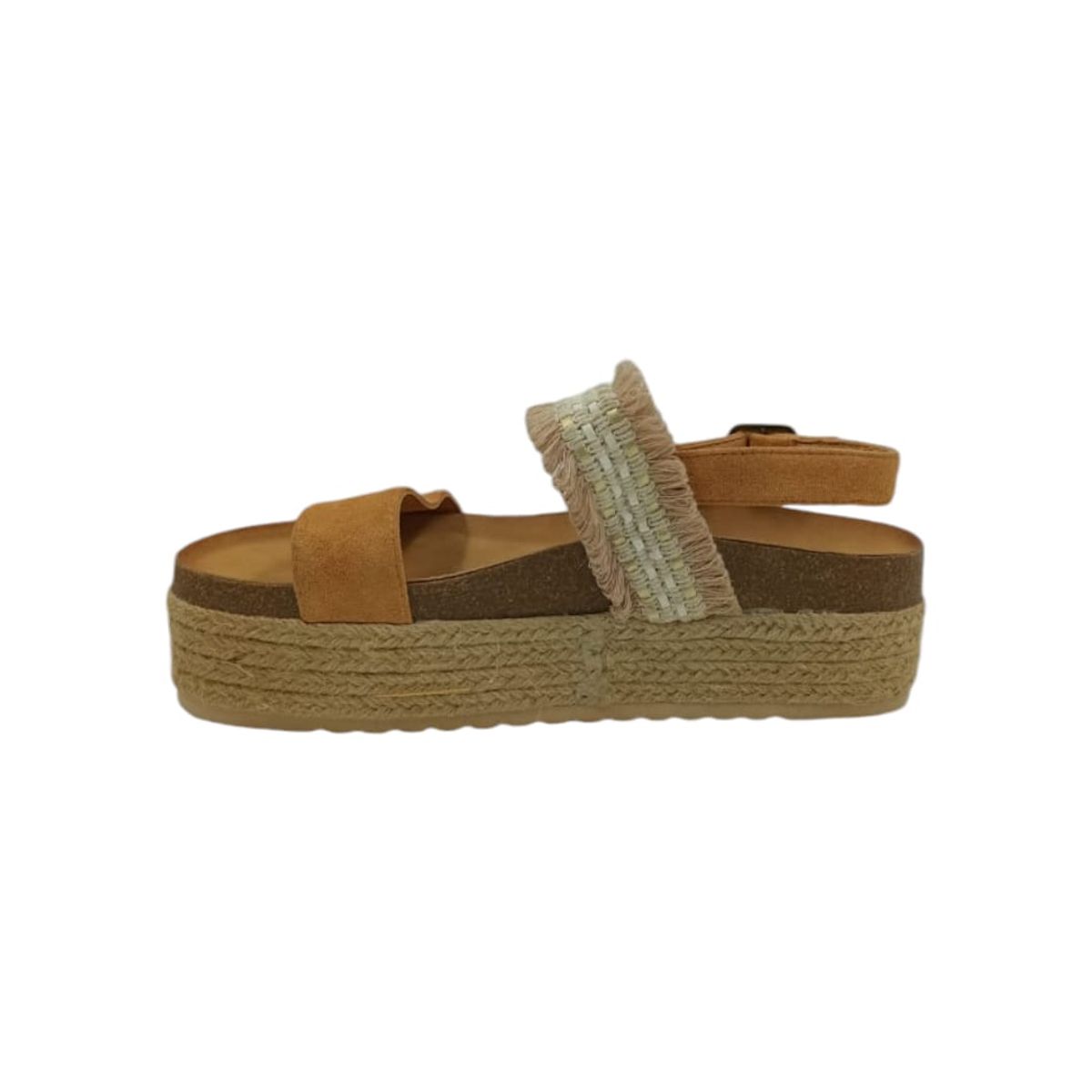 HERIEL - Sandalia Camel Plataforma Mujer