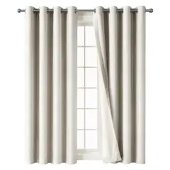 OKAERI - PACK X 2 CORTINA BLACKOUT 100% 140*230CM TEXTURA TERCIOPELO BLANCO - Blanco