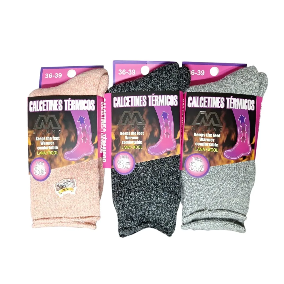 GARSIL - x6 Calcetines Ultra Termicos Gruesos De Lana Para Mujer