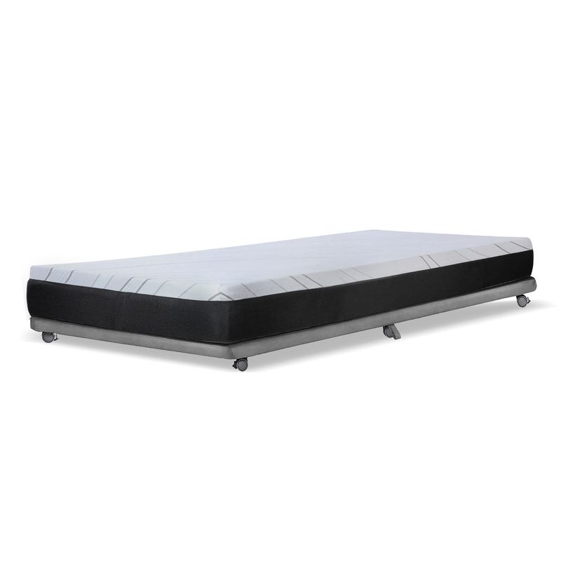 LATAM HOME - Base Cama Nido 1 Pza 190 Cm + Colchon Zen Pro Tela Gris