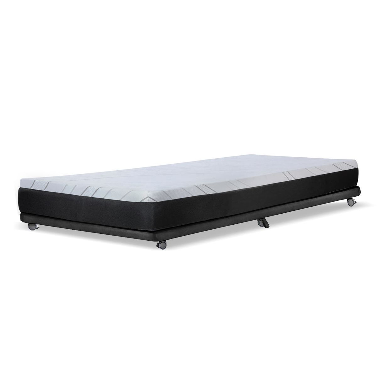 LATAM HOME - Base Cama Nido 1 Pza 190 Cm + Colchon Zen Pro Tela Negro