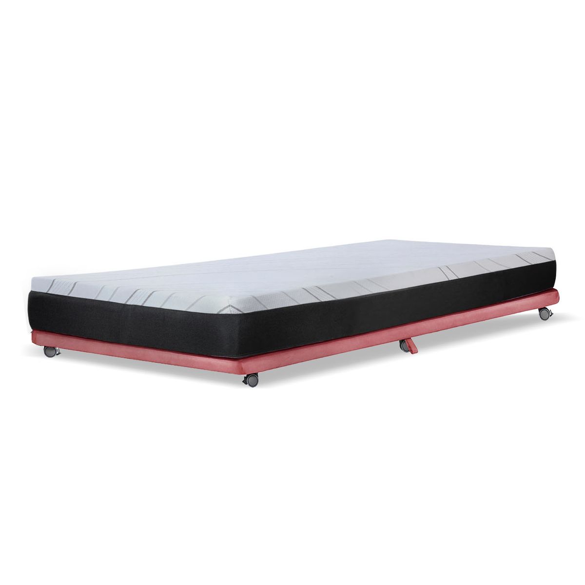 LATAM HOME - Base Cama Nido 1 Pza 190 Cm + Colchon Zen Pro Tela Palo Rosa