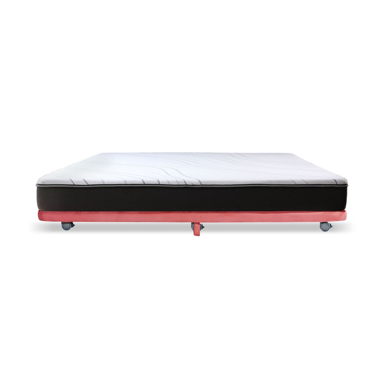 LATAM HOME - Base Cama Nido 1 Pza 190 Cm + Colchon Zen Pro Tela Palo Rosa