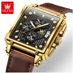 STARTECHOFFICE - Reloj Cronógrafo Cuadrado de Lujo Hombre Diseño Deportivo y Elegante.-