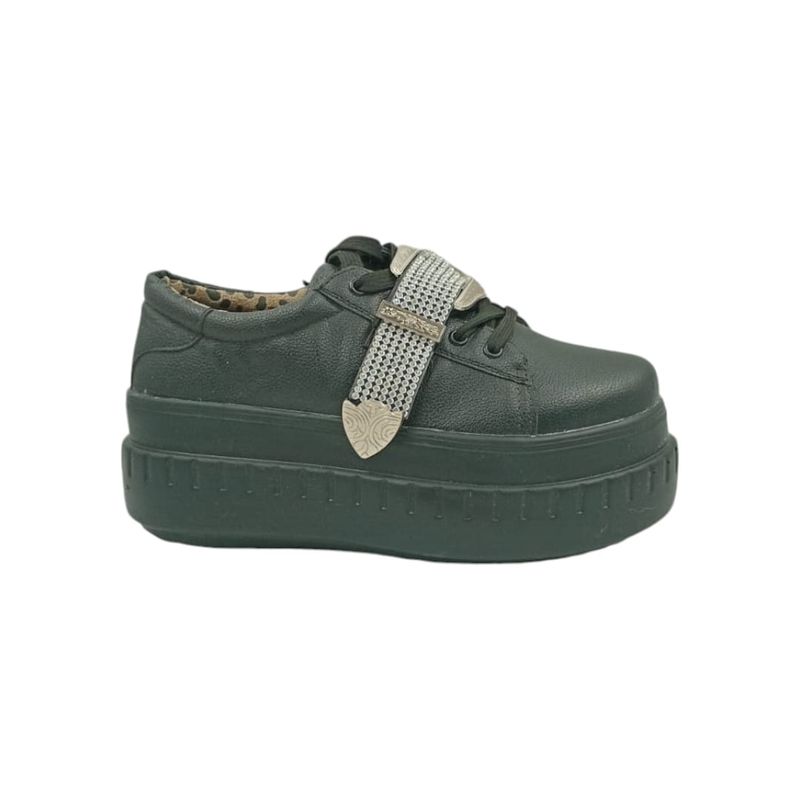 HERIEL - Zapatilla Negra Plataforma Mujer.