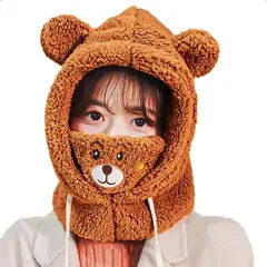 ARCA SHOPPING - Gorro Invierno Gorro De Lana Gorro Oso Gorro Chiporro Cuello