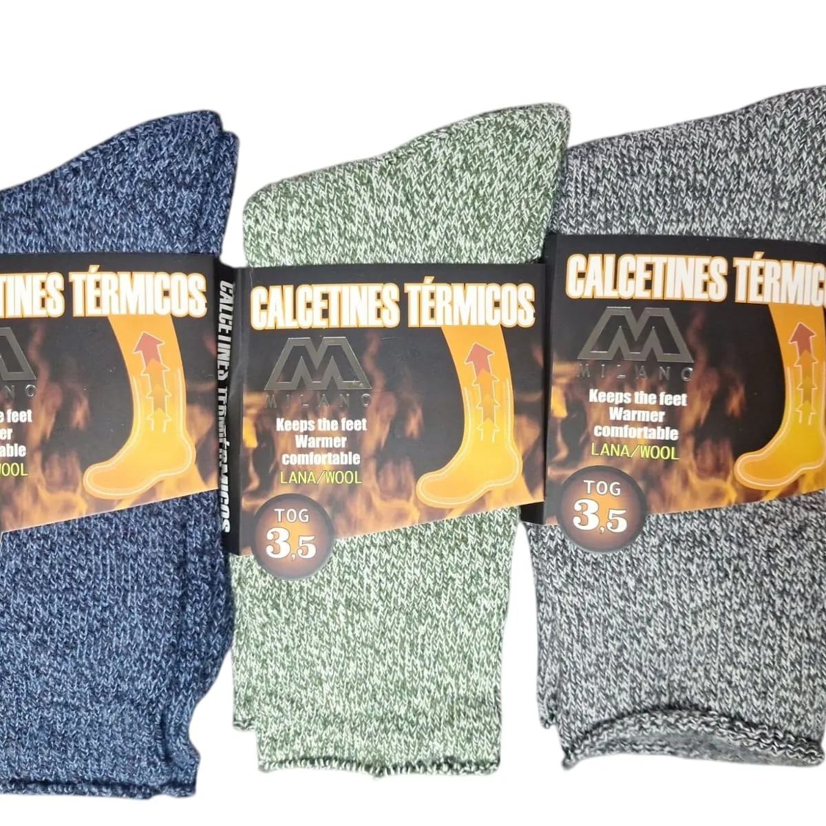 GARSIL - x4 Calcetines Ultra Termicos Gruesos De Lana Para Hombre