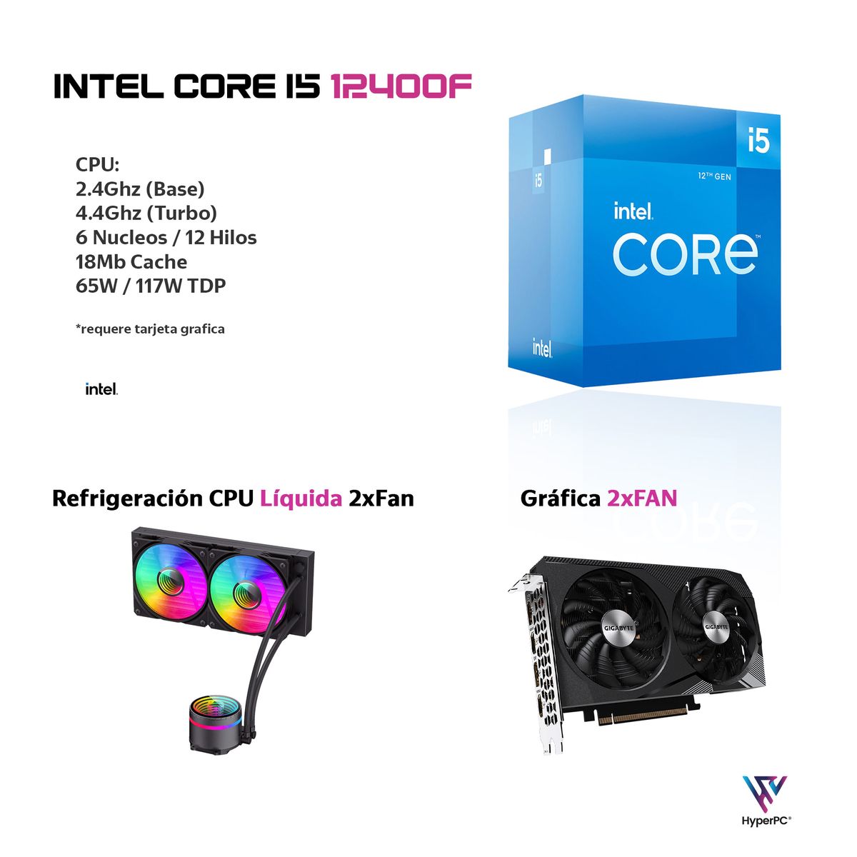 HYPERPC - PC GAMER INTEL CORE i5 12400 32Gb DDR5 2Tb RTX 5060 Ti WiFi