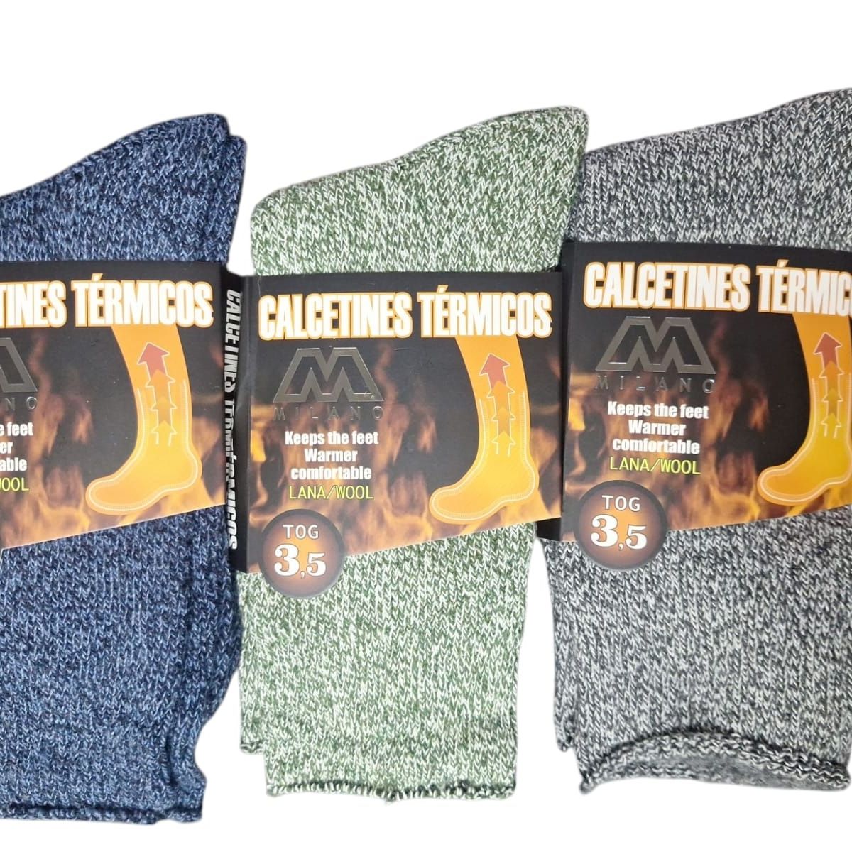 GARSIL - x3 Calcetines Ultra Termicos Gruesos De Lana Para Hombre