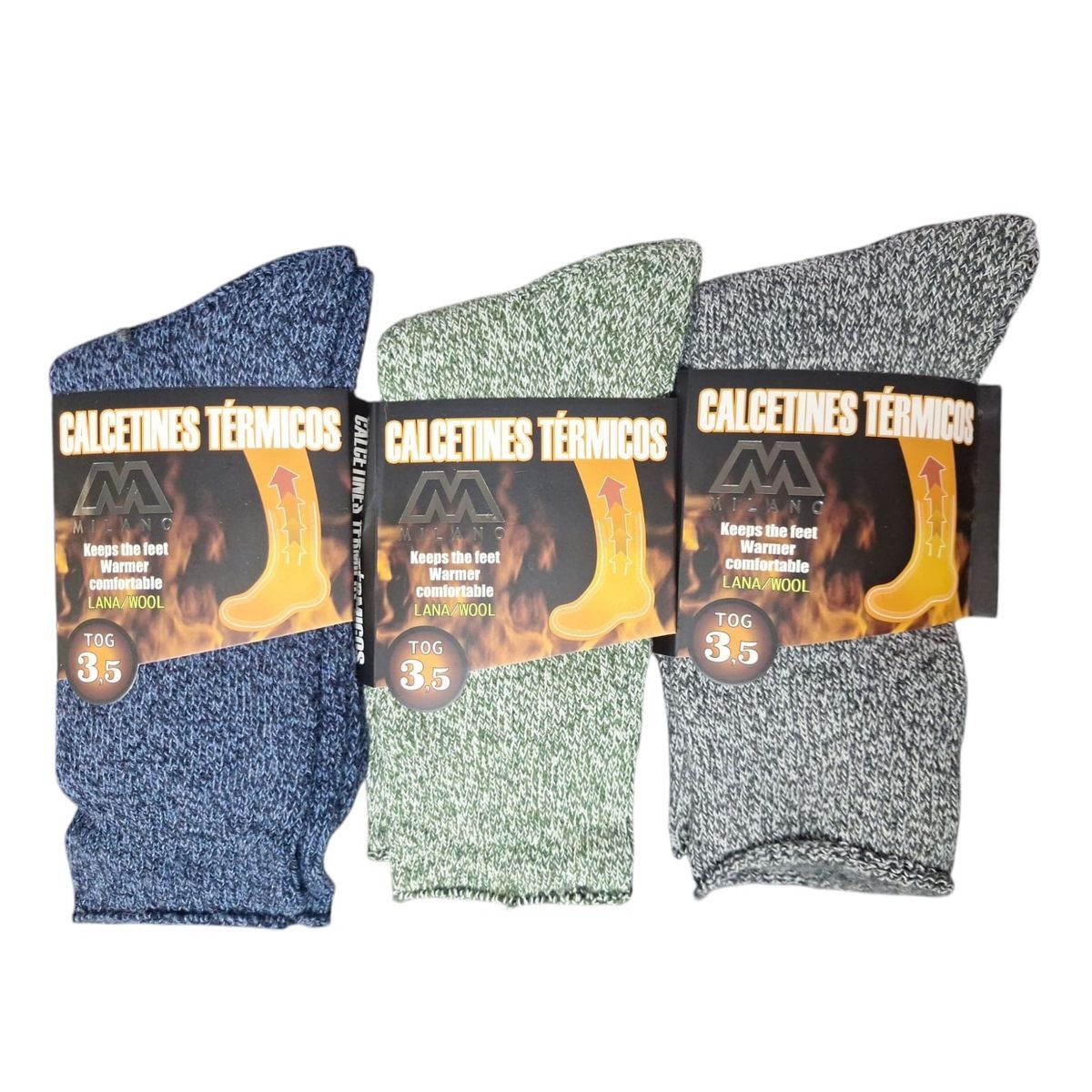 GARSIL - x3 Calcetines Ultra Termicos Gruesos De Lana Para Hombre